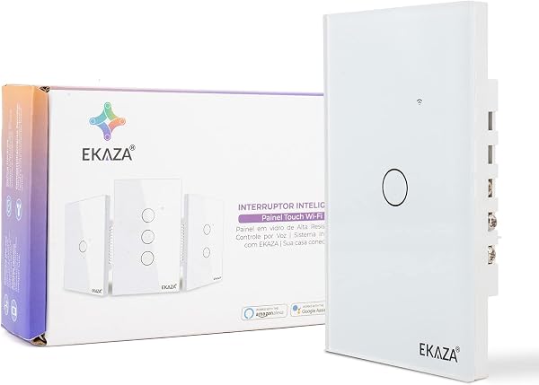 Interruptor Inteligente EKAZA Touch WiFi+BLE 4 Botões
