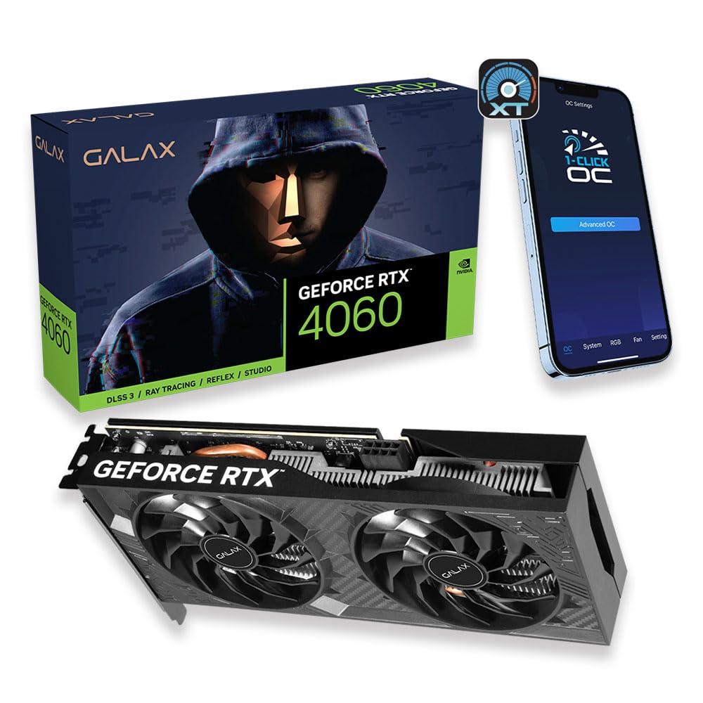 Placa de Vídeo Galax GeForce RTX 4060 1-Click OC 2X V2